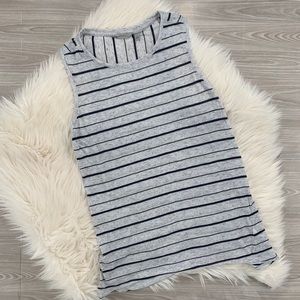 ATHLETA Tank Gray With Dark Stripes Medium